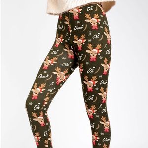 NWT✨ Just Cozy ‘Oh Deer’ Cozy Fur Lined Stretch Leggings